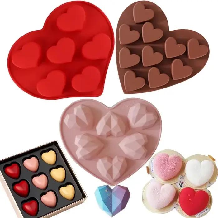 Moule en silicone forme de cœur pour pâtisserie, bonbons, bougies, chocolat, cadeau mariage, occasion spéciale