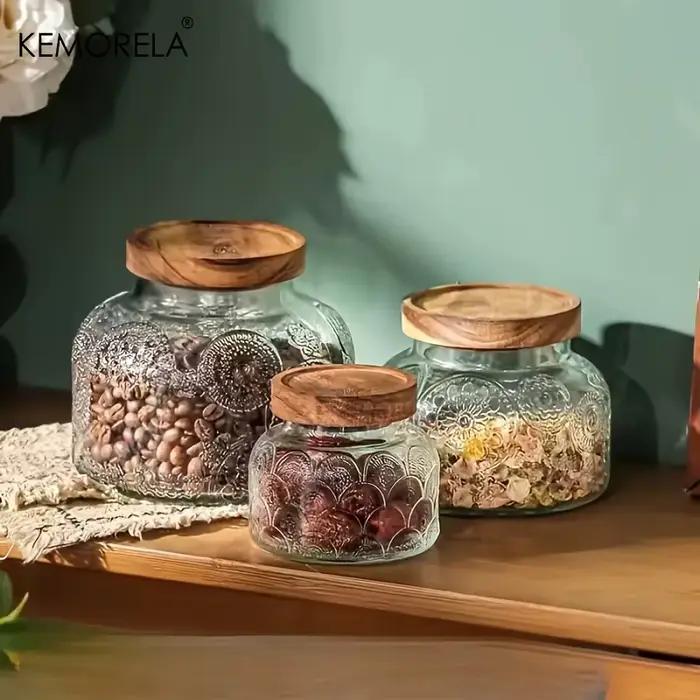 Pots scellés en verre à motifs de crabe rétro
