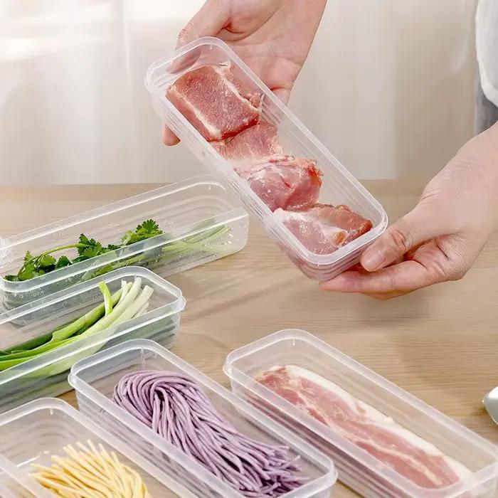 Boîte à nouilles fraîches en plastique conçue pour la conservation des aliments scellées et faciles à identifier pour un stockage hygiénique et économique dans le réfrigérateur