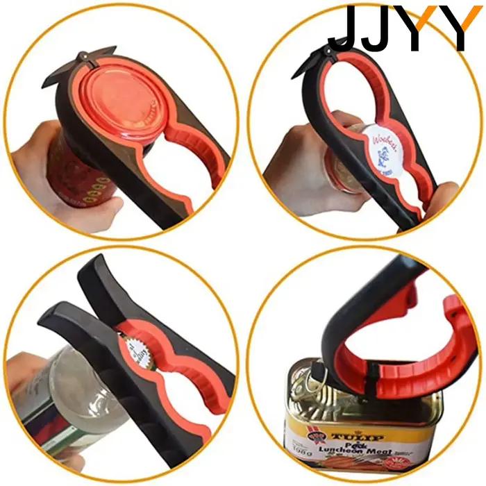 JJYY Ouvre-bocal 5 en 1 Ouvre-bouteille à prise facile Couvercle tournant Ouverture rapide Cuisson Utilisation