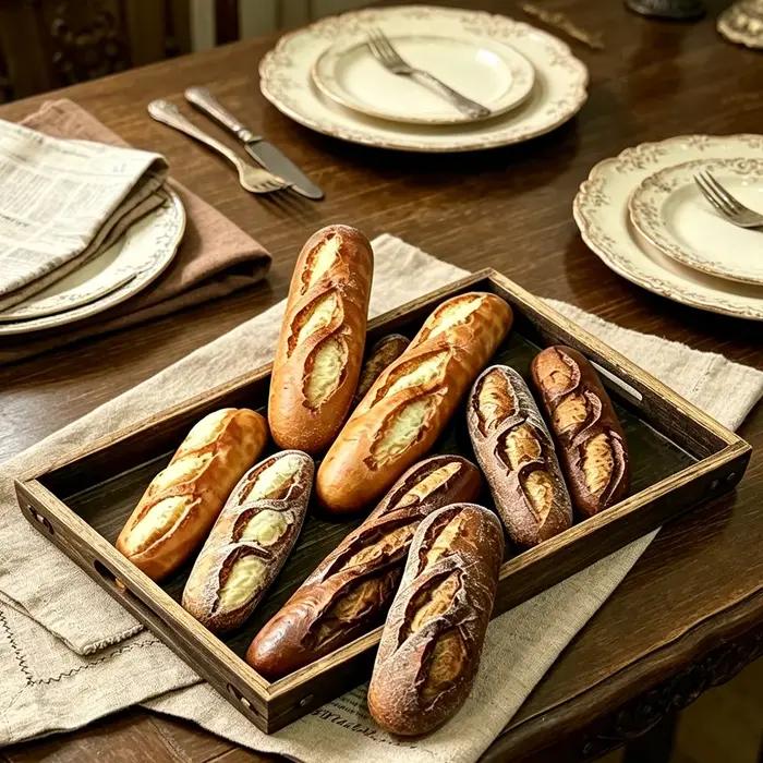 Baguette Française Artificielle Réaliste, Modèle de Pain Long Faux avec Support à Pain, Accessoire de Présentation de Pain Imitation pour la Région Française