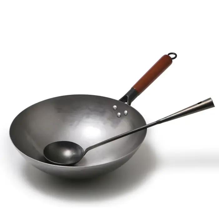 Wok Traditionnel Chinois en Fer Antiadhésif
