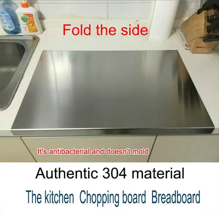 Plaque en acier inoxydable 304, planche à découper de cuisine domestique, panneau roulant, planche à découper et panneau de pétrissage, grande planche à découper