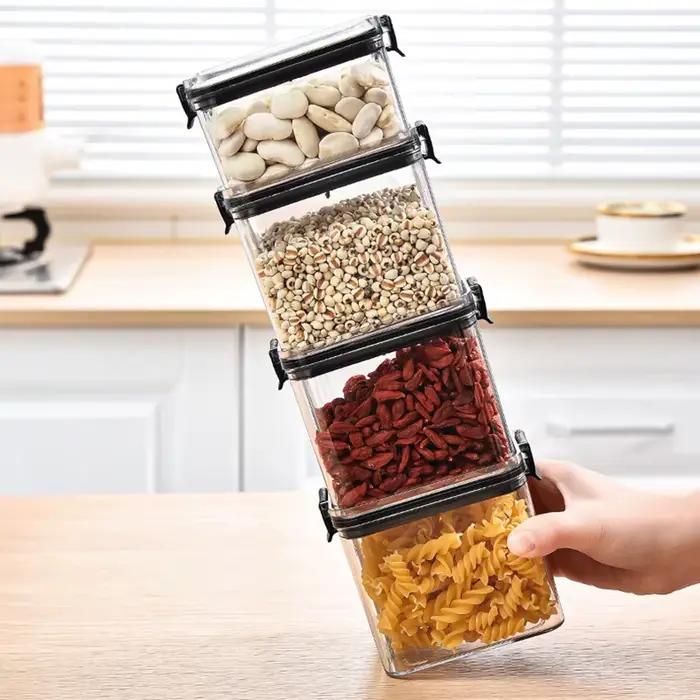 Ensemble de bocaux scellés en acrylique à la japonaise pour assaisonnement domestique et rangement élégant à offrir pour la cuisine des occasions spéciales