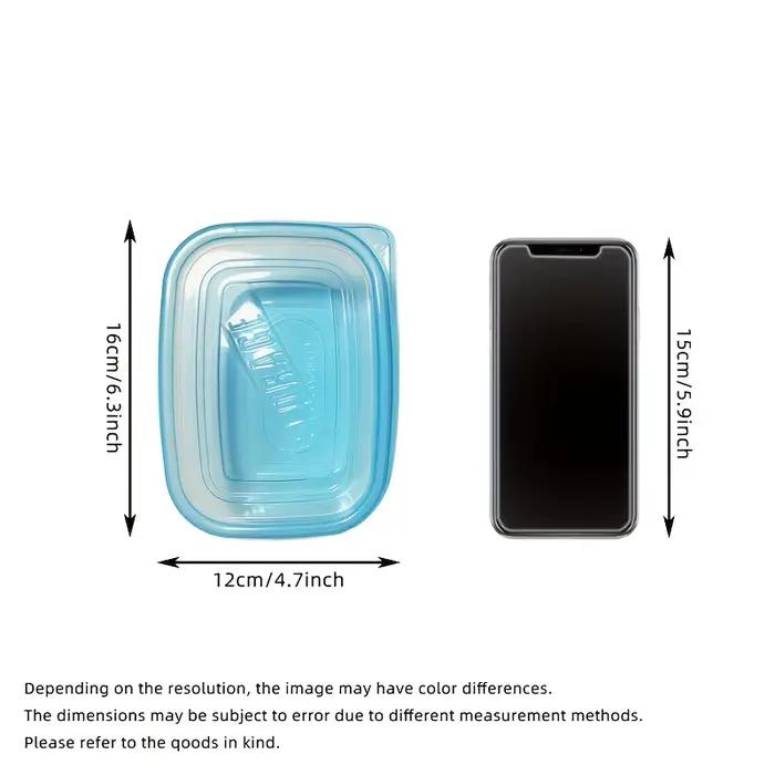 Ensemble de 6 contenants de stockage alimentaire en plastique transparent empilables avec couvercles bleus et marquages de mesure - Réutilisables, compatibles lave-vaisselle