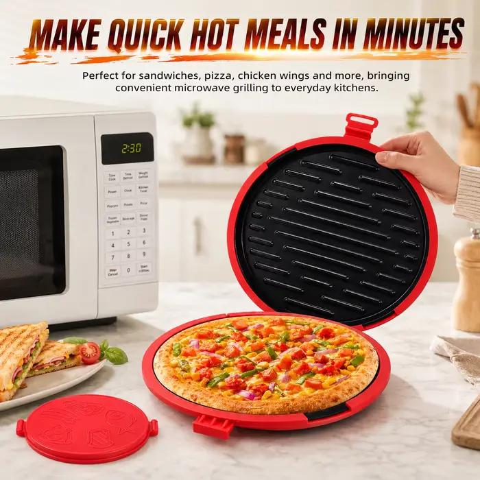 Plaque de cuisson multifonctionnelle pour micro-ondes avec couvercle