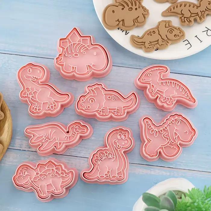 Ensemble de moules à biscuits dinosaures en plastique respectueux de l'environnement pour des créations paléontologiques et des occasions spéciales