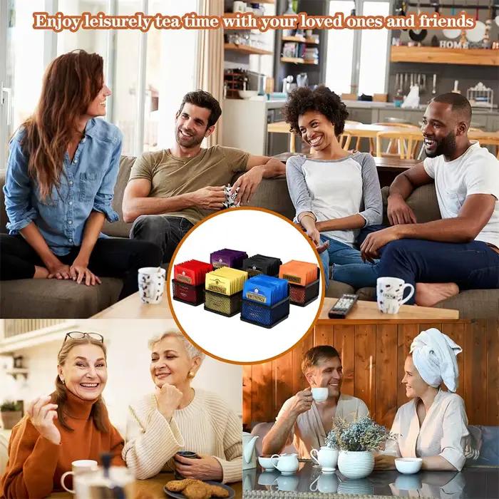 Boîte de rangement de sachets de café et de thé, 1 pièce, support de sachets de thé peu encombrant, boîte de rangement de bureau, support de stockage de café et de sucre de thé