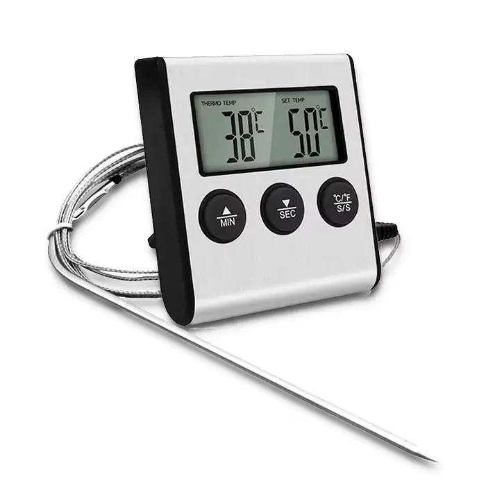 Thermomètre de cuisine numérique pour viande, four, barbecue, minuterie, compteur de chaleur pour la cuisson