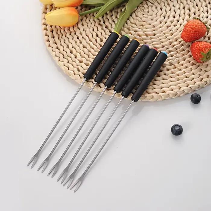 Fourchettes à Fondue, brochettes, bâtons de guimauve, pics à guimauve, fromage en acier inoxydable, chocolat, apéritif, Cocktail à rôtir