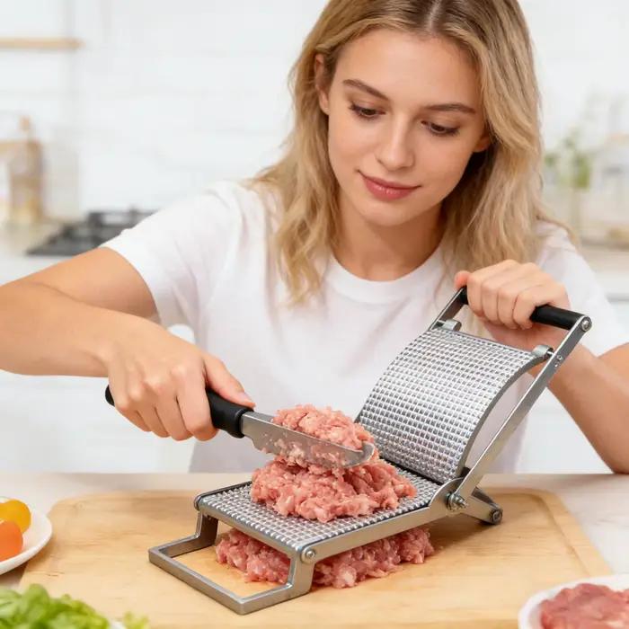Attendrisseur de viande manuel en acier inoxydable à clipser pour attendrir
