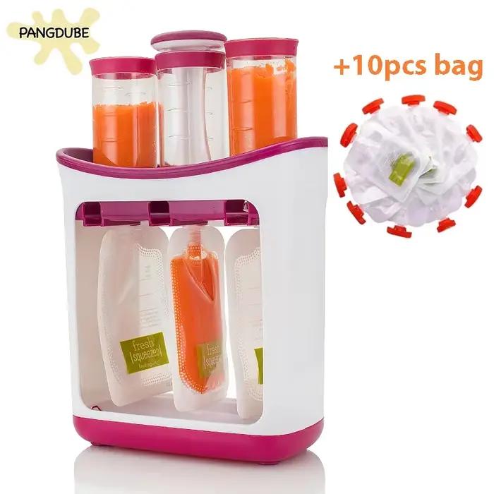 PANGDUpunBaby-Machine à presser les aliments pour enfants, Machine de remplissage, Distributeur de nourriture, Sacs, Aliment complémentaire, Pu123, B aby, Station, 10 pièces