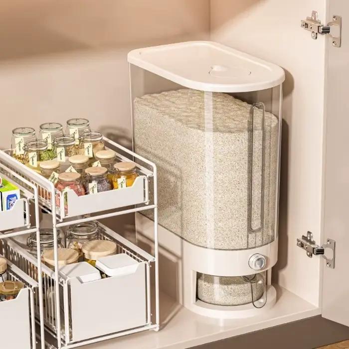 Nouveau récipient de stockage de riz anti-insectes 5/10KG distributeur de nourriture sèche résistant à l'humidité