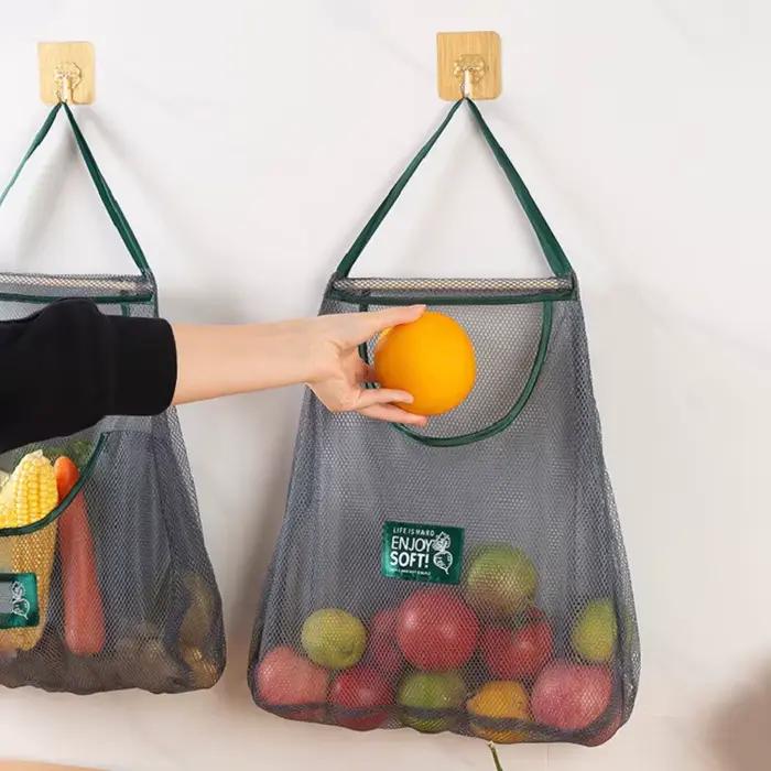 Sacs de rangement réutilisables pour la cuisine, filet de stockage de fruits et légumes ventilé et moderne à offrir pour la maison occasions spéciales