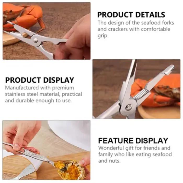 Lot de 3/6 outils professionnels en acier inoxydable pour fruits de mer, pince à homard et crabe imprimée avec boîte, pince à homard, outils pour fruits