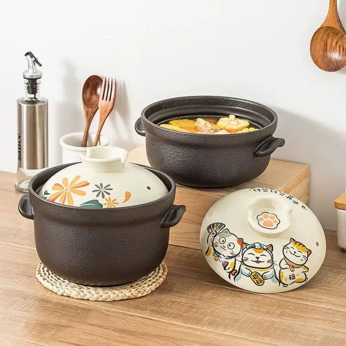 COOKER KING Pot en argile japonais pour mijoter, pot en argile résistant aux hautes températures, pot à soupe domestique résistant aux hautes températures