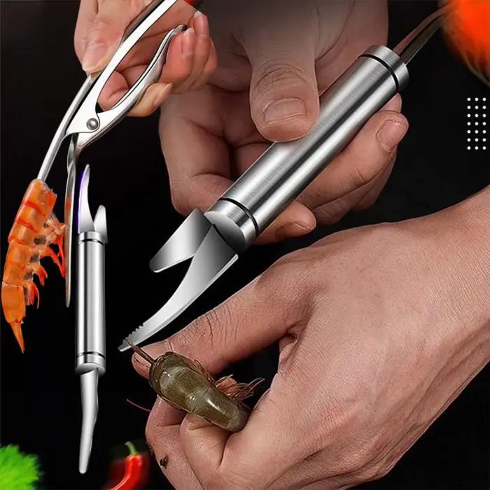 Couteau multifonctionnel en acier inoxydable pour éviscération de crevettes et préparation de fruits de mer pour occasions spéciales