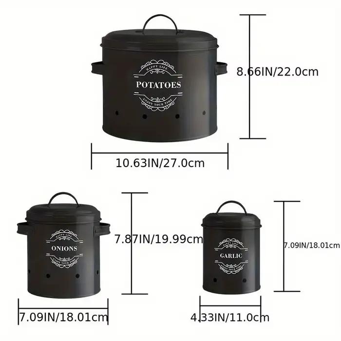 Ensemble de 3 boîtes de rangement pour ail