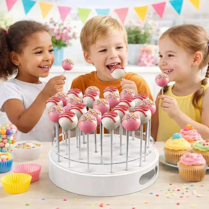 Support à Cake Pops 22 Trous en Acrylique Transparent – Présentoir Rond Polyvalent et Élégant pour Gâteaux et Cupcakes