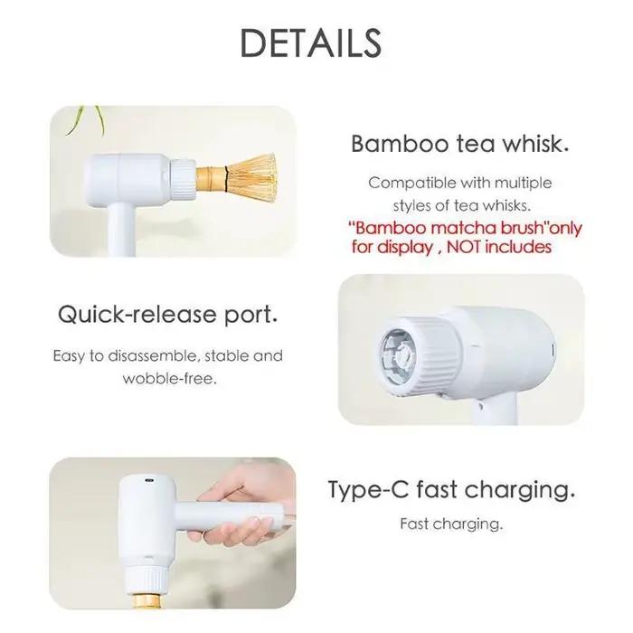 Fouet Matcha électrique 3 vitesses sans fil rechargeable pour préparation de thé à la maison pour amateurs de thé occasions spéciales