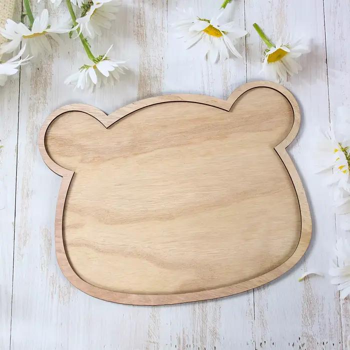 Petit Ours D'anniversaire Plateau En Bois Charcuterie Conseil Mignon Plateau De Fromage En Bois Enfants Décorations De Fête D'anniversaire Biscuit Plateau De Bonbons