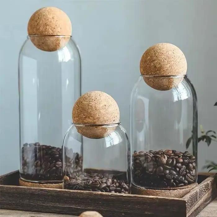 Pot scellé en verre, pot de stockage de grains divers de cuisine