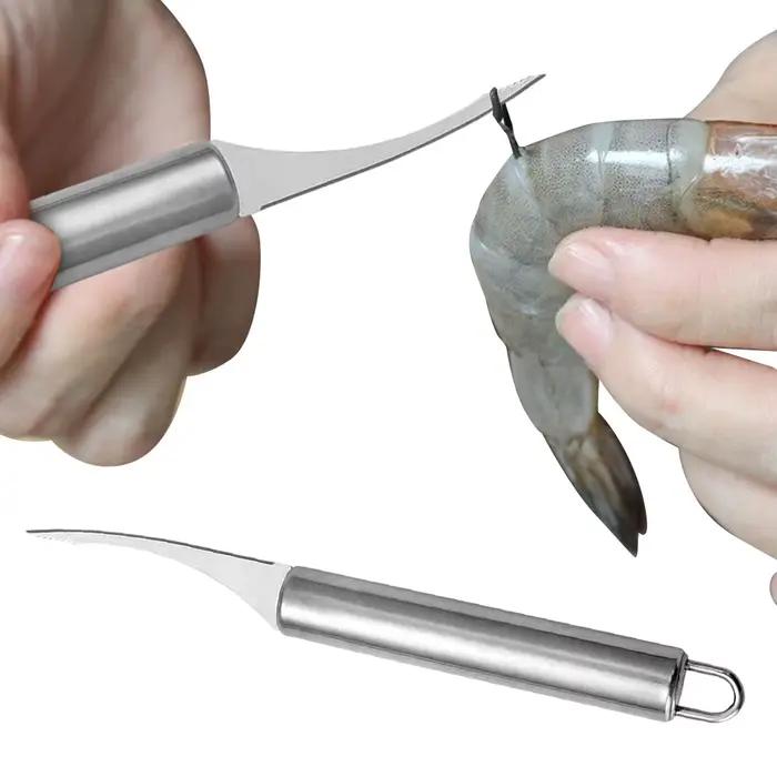 Outil multifonctionnel en acier inoxydable pour éplucher les crevettes et nettoyer les poissons pour cuisine et événements familiaux et spéciaux