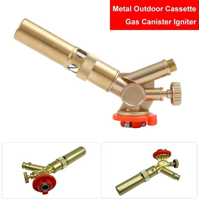 Brûleur à gaz torche Butane Portable avec flamme réglable torche à gaz en laiton haute température pour Camping en plein air barbecue briquet
