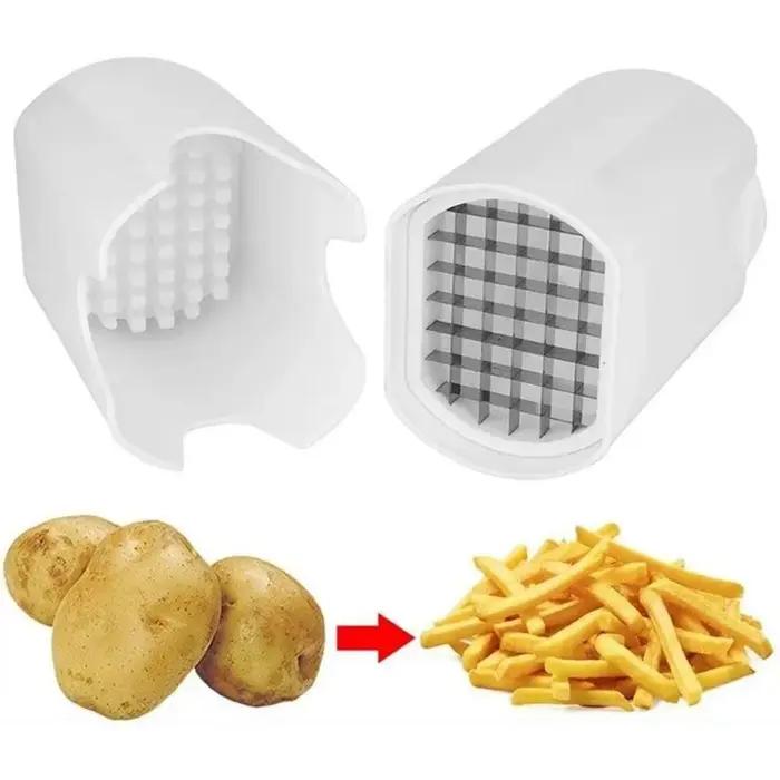 Outil de coupe de frites blanches, broyeur d'aliments et de légumes, coupe naturelle manuelle pour une coupe rapide des légumes et des pommes de terre