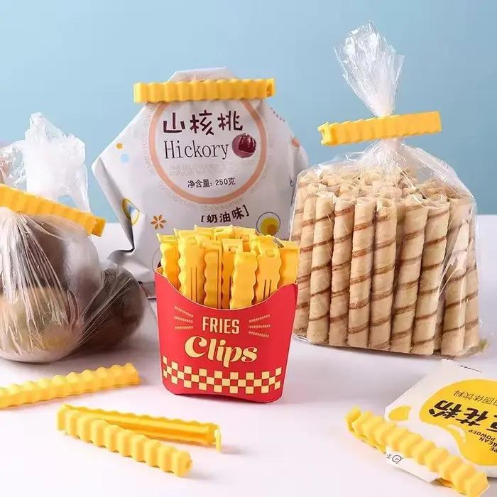 12 pinces de scellage pour frites, anti-humidité, réutilisables, pour conserver la fraîcheur des aliments, organisation de la cuisine