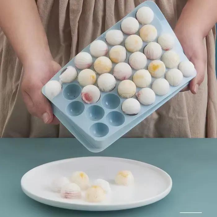 Moule à glaçons 66/33 - Moule à glaçons ronds pour whisky et cocktails avec couvercle, forme de balle de hockey parfaite, sans BPA, mini-bac, outil de cuisine