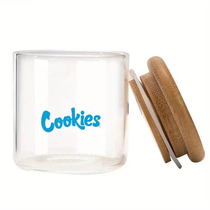 Bocaux de rangement en verre avec couvercle hermétique en bambou pour servir du thé, du café, des épices, des bonbons et des biscuits