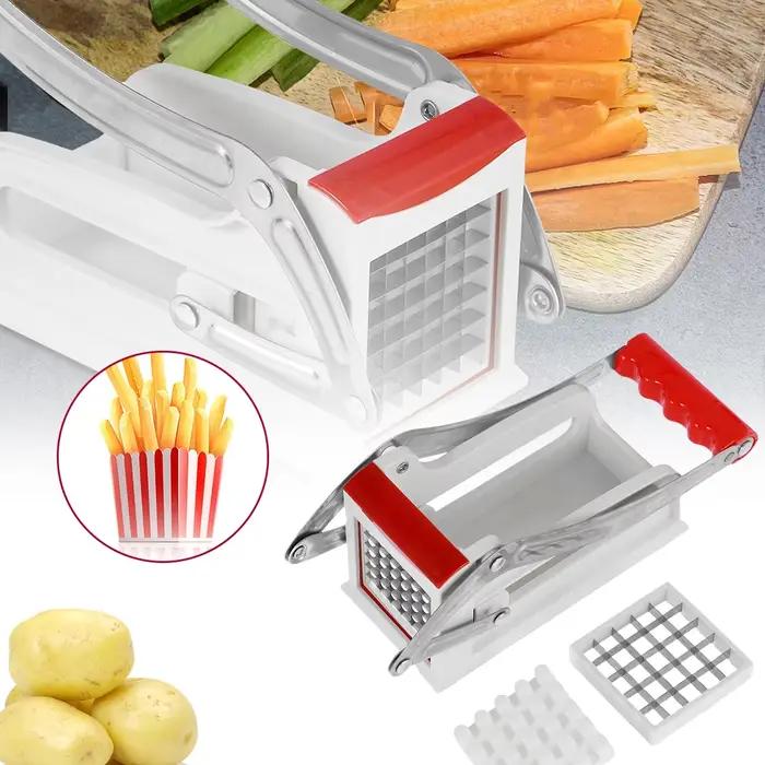 Coupe-frites en acier inoxydable, tranchage précis pour frites, salades et légumes, coupe rapide et facile, trancheur manuel des aliments, 25/49 trous, coupe-légumes de cuisine, pour soirée cinéma, barbecue et repas familiaux