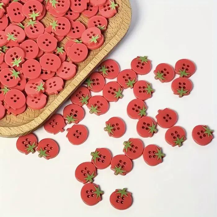 Boutons à 4 trous au Design tomate mignon