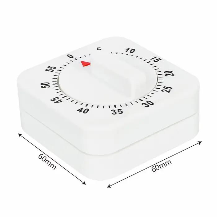 Minuterie de cuisine de 60 Minutes, compte à rebours, rappel d'alarme, outils de cuisine, minuterie mécanique, carré blanc