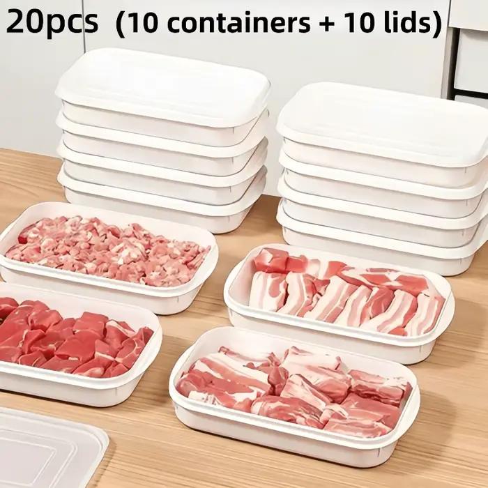 20 pièces (10 contenants + 10 couvercles) Boîtes alimentaires hermétiques de 350 ml
