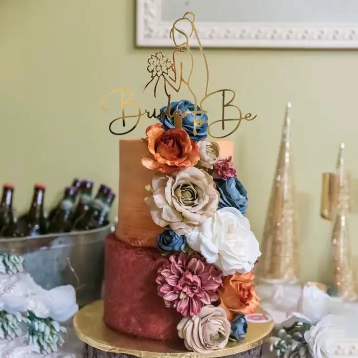 Décoration de gâteau artistique en acrylique, fournitures de fête d'anniversaire, décoration de gâteau pour réception-cadeau pour bébé, insertion de carte de gâteau en acrylique pour future mariée