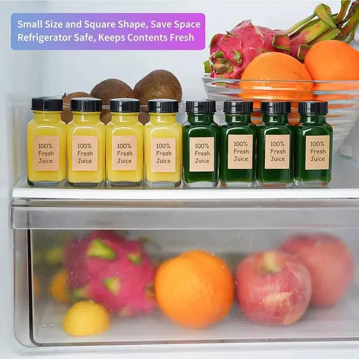 HI-Bocaux en Verre Carrés Réutilisables avec Bouchons