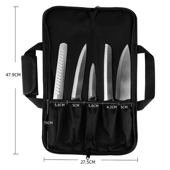 Sac en rouleau de couteau de Chef Portable de marque, en Nylon Durable, rangement de couteaux de cuisine, organisateur de poche, étui de transport professionnel pour pique-nique en plein air