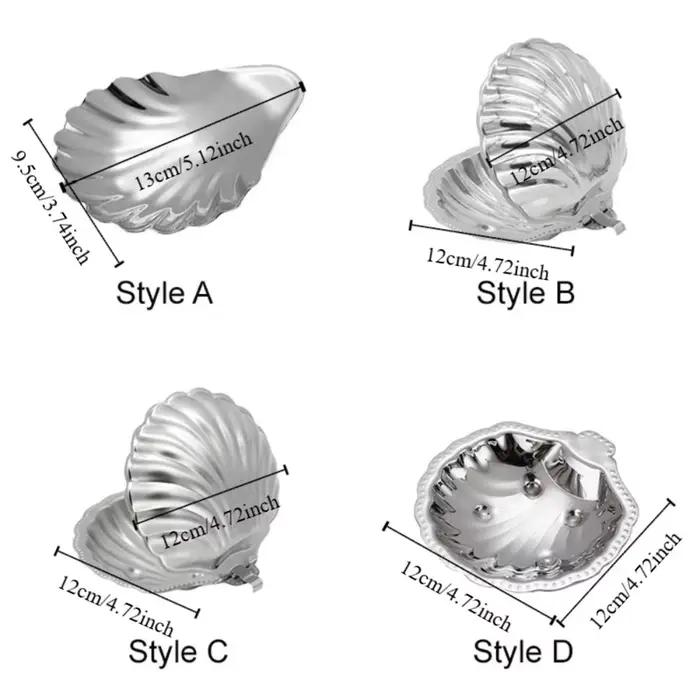 Plat à dessert en forme de coquille en acier inoxydable 304