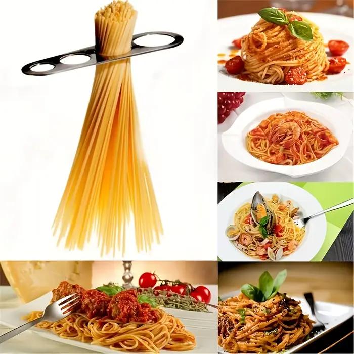 Outil de mesure de pâtes à 4 trous en acier inoxydable, échelle de mesure de pâtes, pâtes longues, outil de contrôle de portions de nouilles larges, accessoire de cuisine