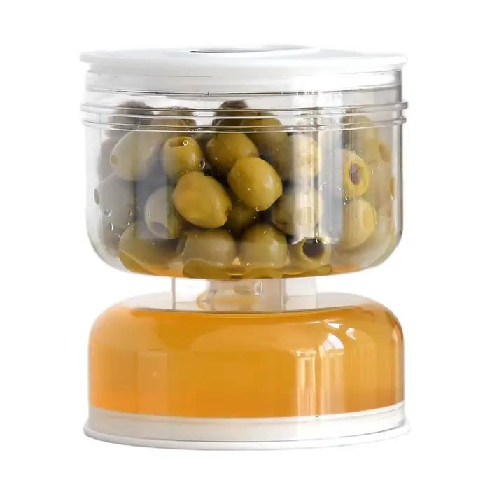 Pot de cornichons, distributeur sec et humide
