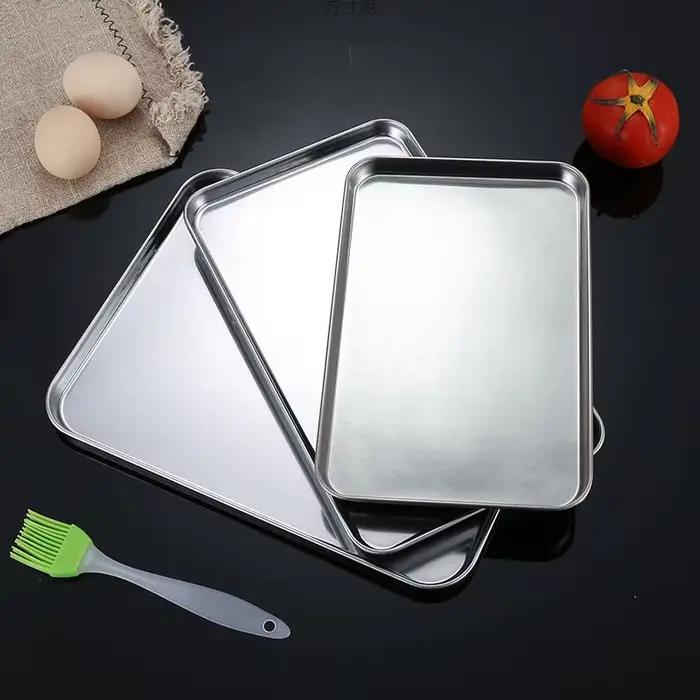 Plateau de présentation en acier inoxydable multi-usage pour buffets et service de nourriture à domicile occasions spéciales