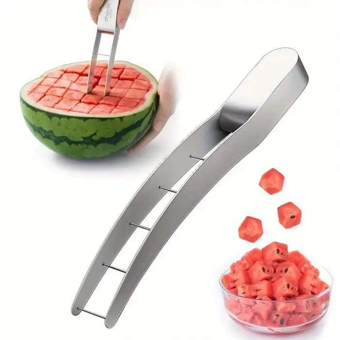 Coupe-pastèque rapide et sûr-coupe-cube en acier inoxydable pour salades de fruits et Melons-outil de cuisine pratique pour trancher