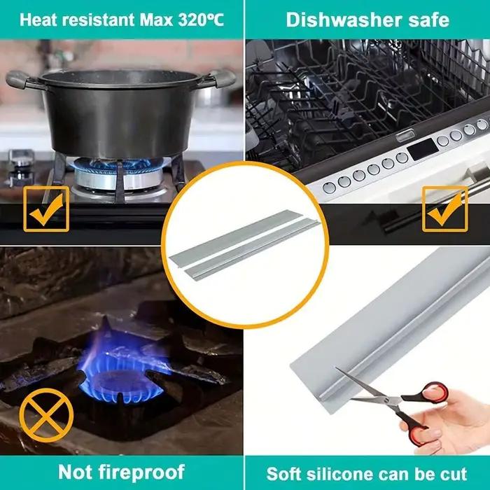 Bande d'étanchéité en Silicone pour cuisinière à gaz Anti-huile Anti-taches Insertion d'étanchéité Silicone Blanc Brun Champagne Clair Or Translucide Gris Noir
