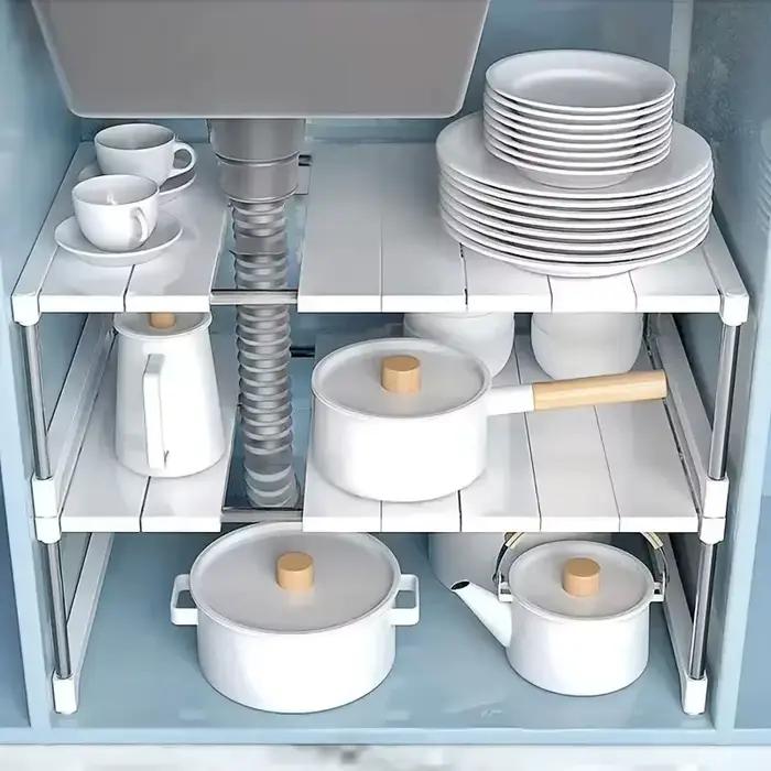 Support de rangement pour évier multifonctionnel robuste et facile à nettoyer pour une cuisine bien organisée et efficace