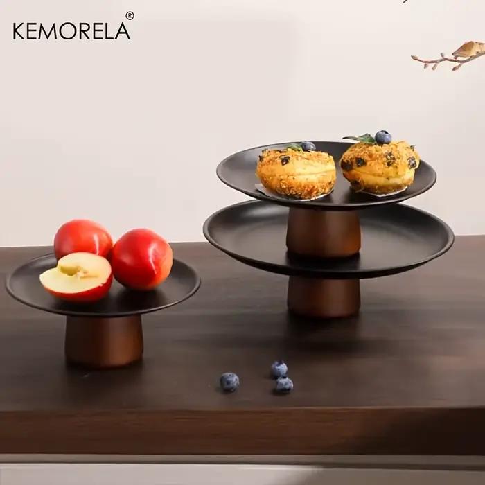 KEMORELA Présentoir à gâteaux en bois d'acacia, présentoir à desserts pour mariages, anniversaires, plateau à cupcakes, plateau à gâteaux d'Halloween et de Noël