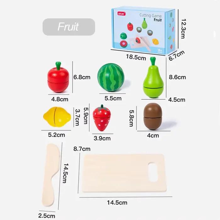 Ensemble de découpe de fruits et légumes en bois pour enfants jeu de simulation de nourriture éducatif occasionnel pour garçons filles 3 6 ans occasions spéciales anniversaire noel