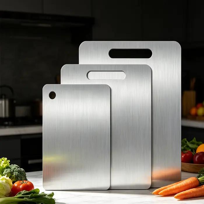 Ensemble de planches à découper en acier inoxydable pour la cuisine