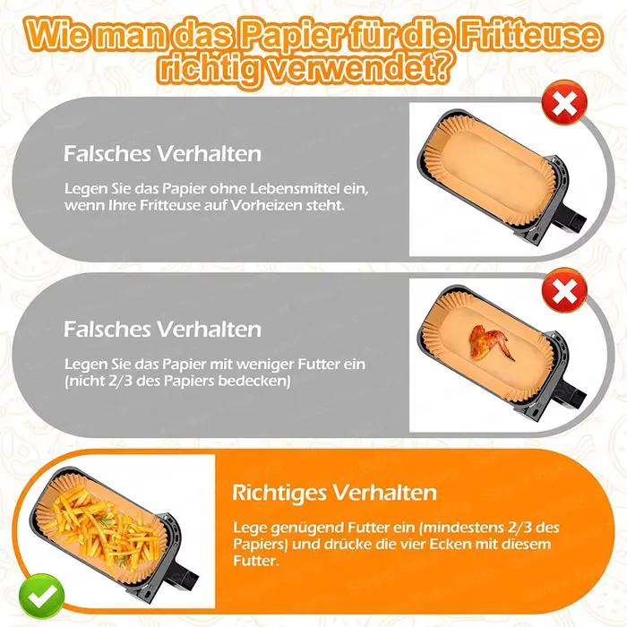 Papier parchemin antiadhésif pour friteuse à air